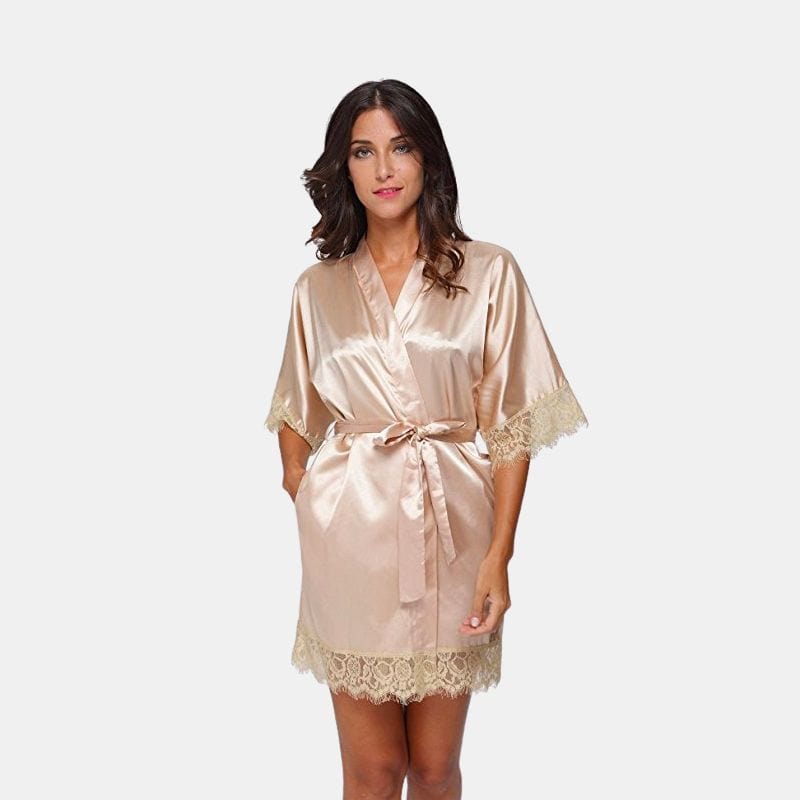 Deshabille Kimono Femme Long Beige Collection Elegance Etheree Kimono Harmonie