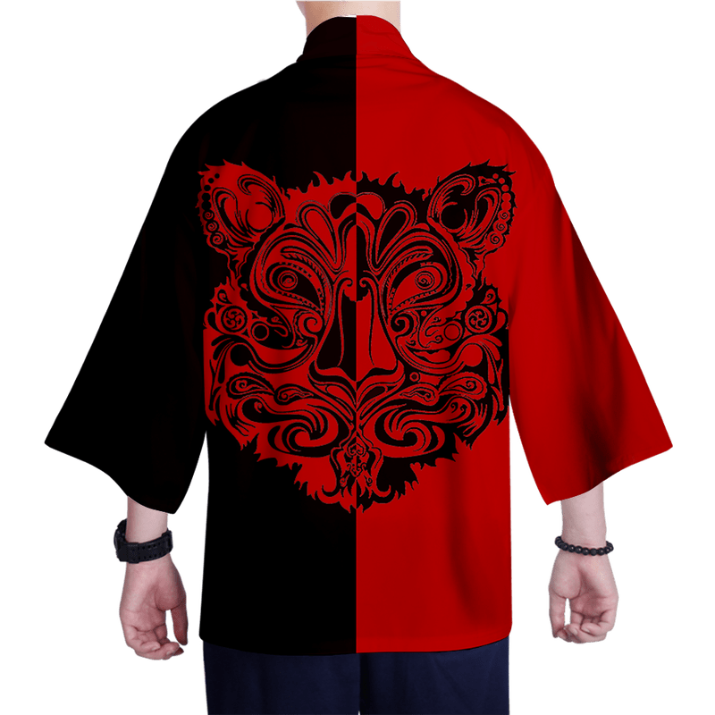 Kimono Homme Rouge Noir - Chemise de Marque