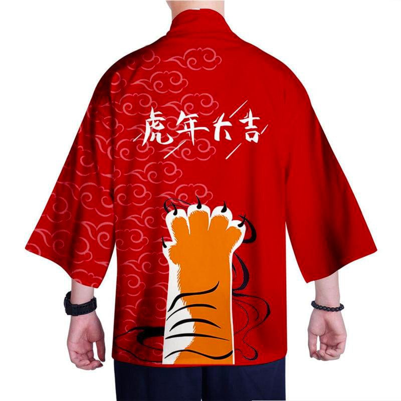 Chemise Kimono Rouge pour Homme