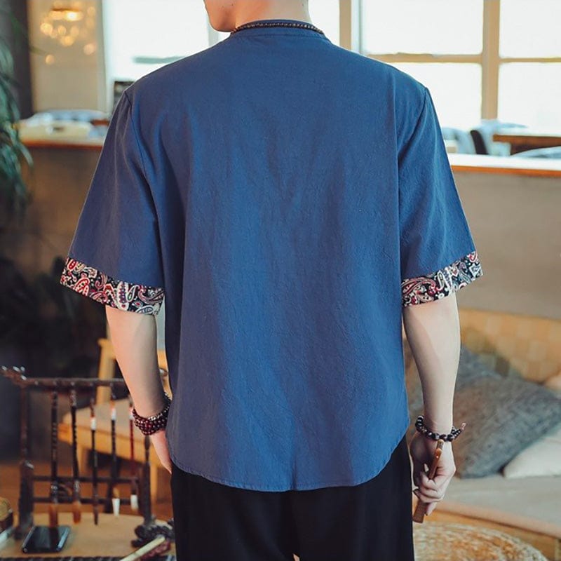 Japanese Kimono in Blue Linen