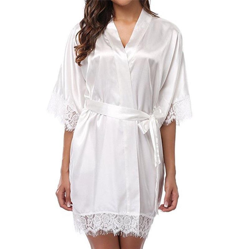 Déshabillé Kimono Femme Blanc Éclatant