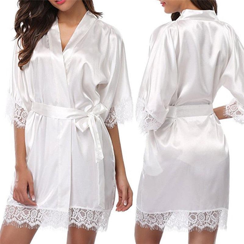 Déshabillé Kimono Femme Blanc Éclatant