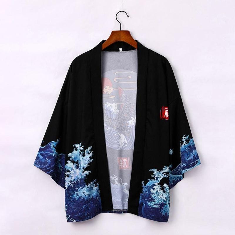 Haori Noir Koï - L'élégance japonaise revisité