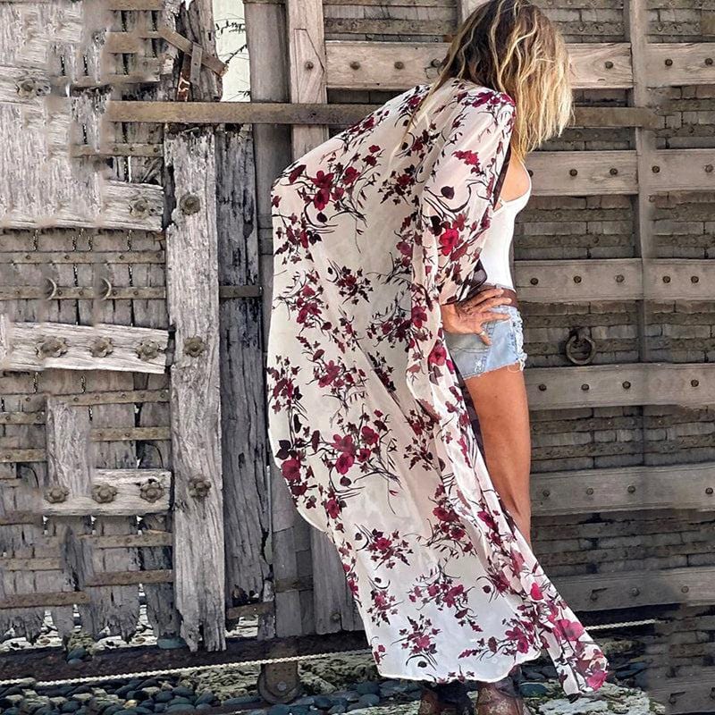 White Floral Kimono Summer Collection