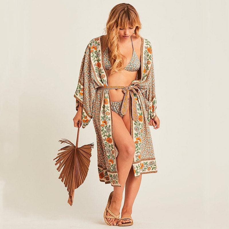 Short Floral Kimono - Spring Collection