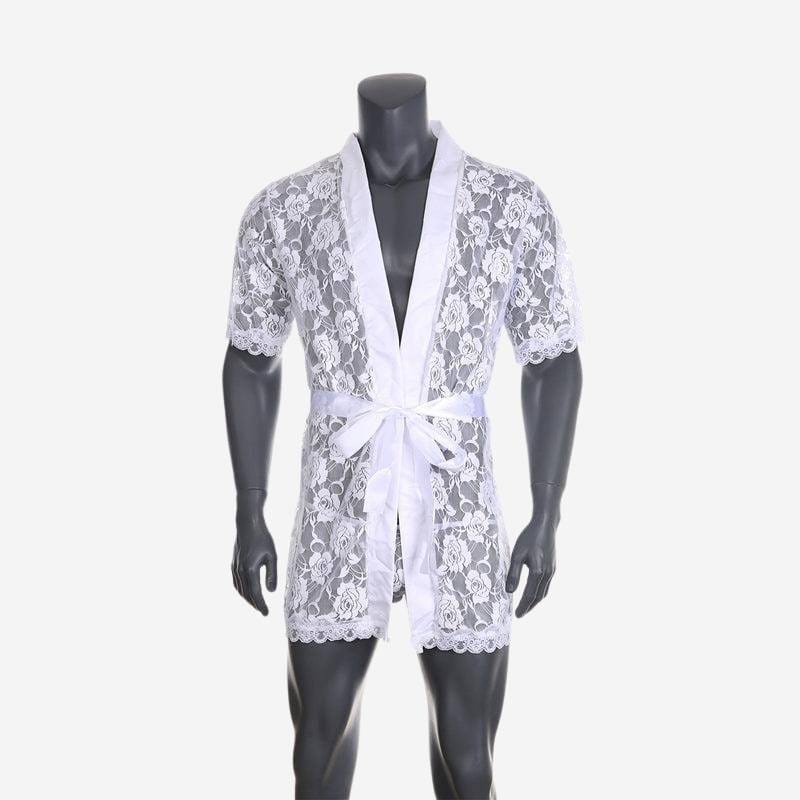 Kimono Dentelle Blanc pour Homme