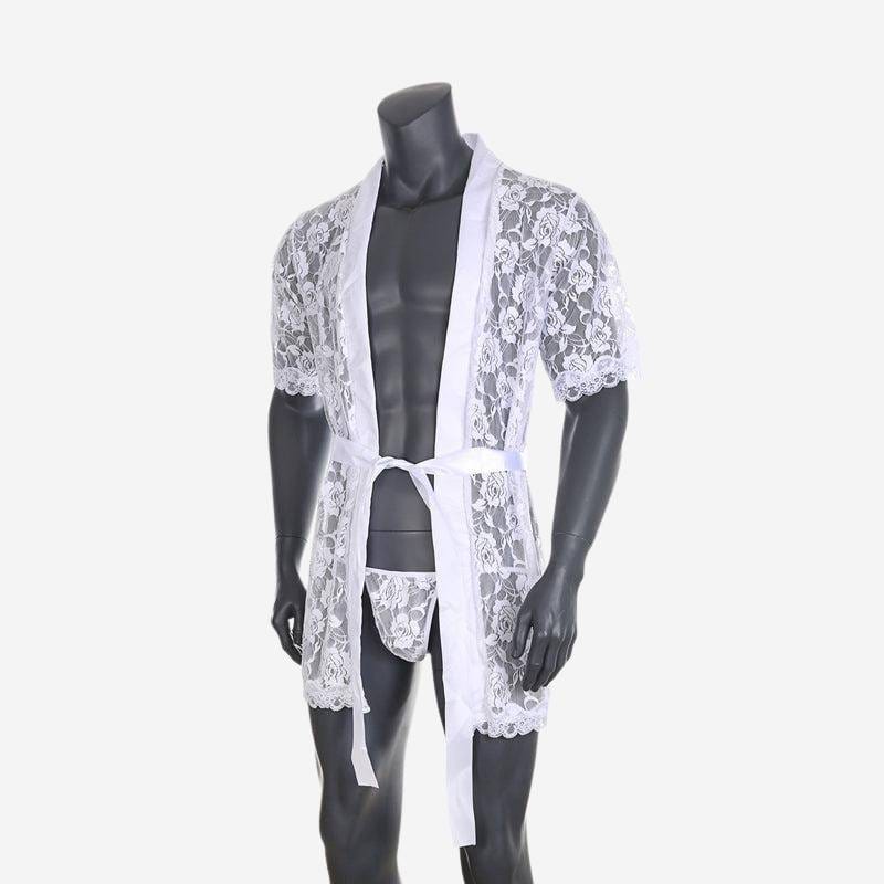 Kimono Dentelle Blanc pour Homme