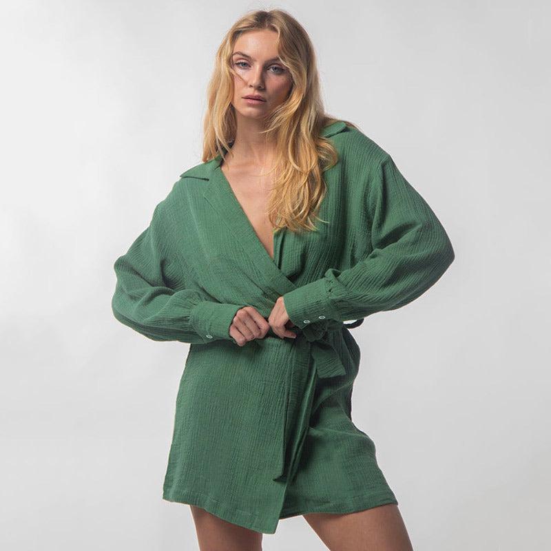 Kimono Gaze de Coton Vert Naturelle