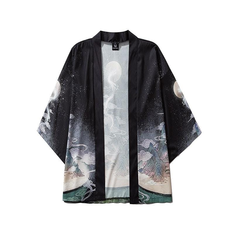 Dragon Moon Men's Kimono - Zenitudefern Collection