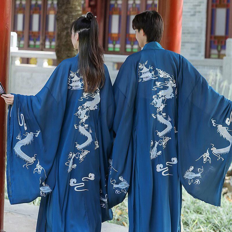 Kimono Homme Long Bleu - Style et Élégance