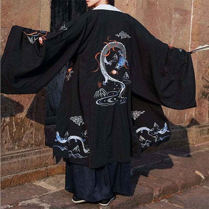 Long Black Kimono for Men