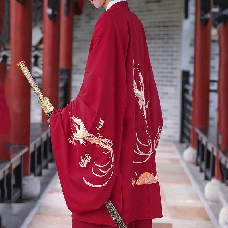 Kimono Homme Long Rouge - Style Élégant