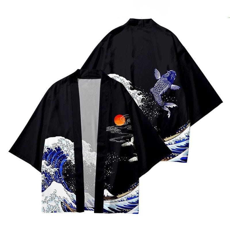 Men's Wave Kimono - Elegant and sophisticated style