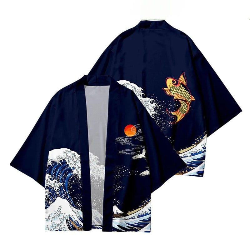 Men's Wave Kimono - Elegant and sophisticated style