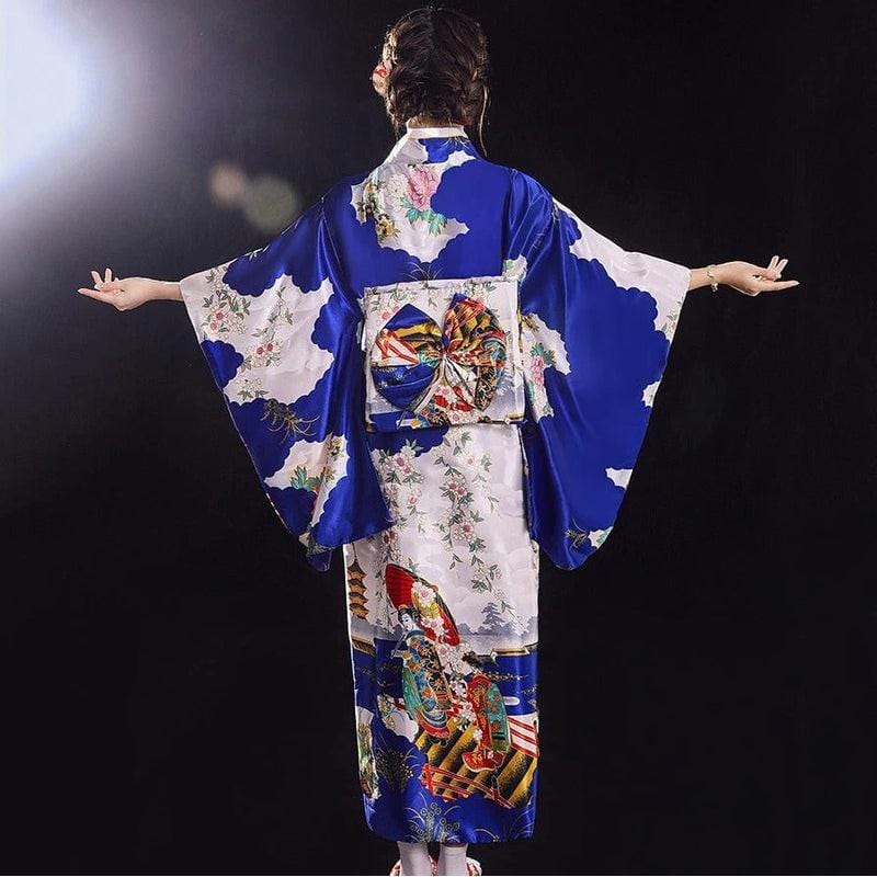 Electric Blue Japanese Kimono