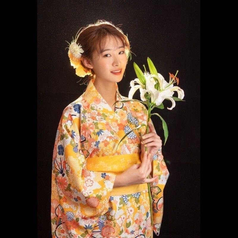 Japanese Golden Floral Kimono - Limited Edition