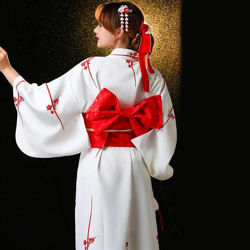 Kimono Blanc Japonais pour Femme