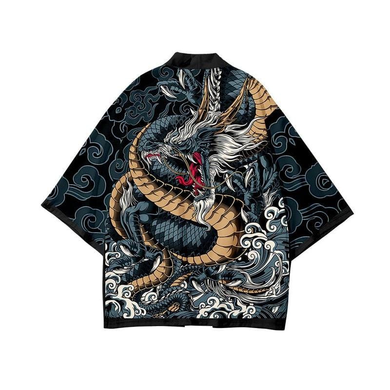 Japanese Kimono Men Dragon Short