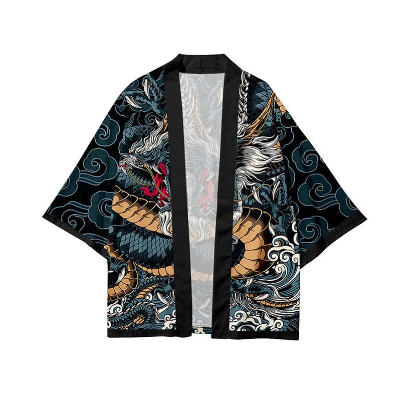 Japanese Kimono Men Dragon Short