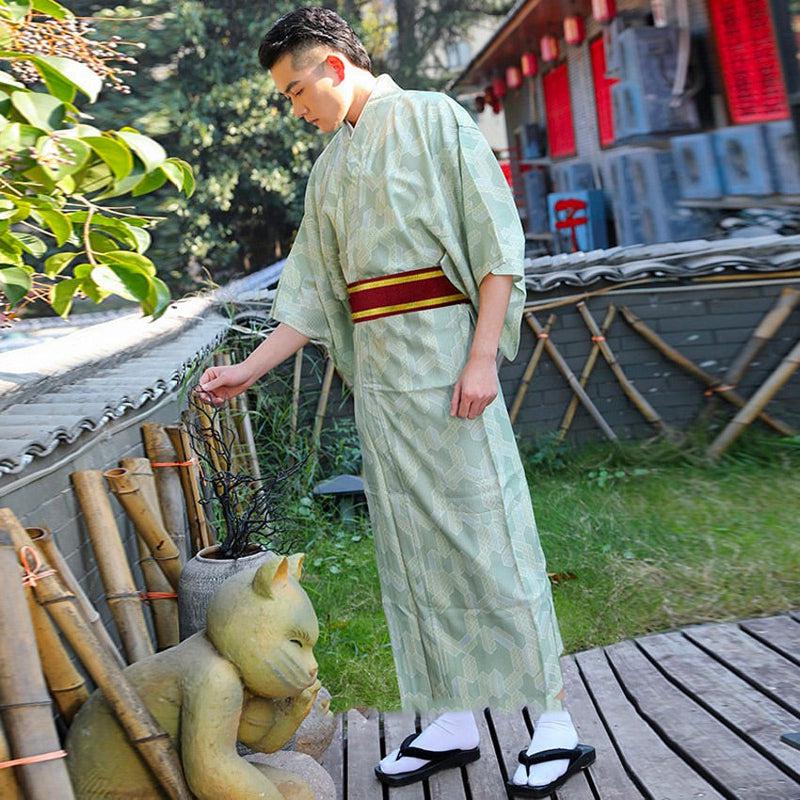 Japanese Green Kimono for Men