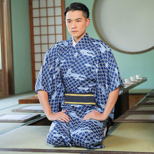 Kimono Japonais à Manches Courtes Longues pour Homme