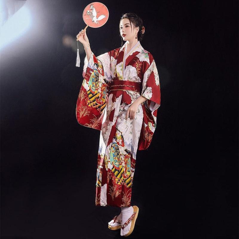 Kimono Rouge Japonais Traditionnel