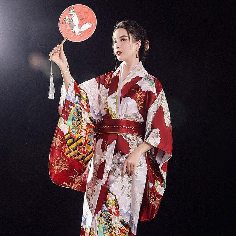 Kimono Rouge Japonais Traditionnel