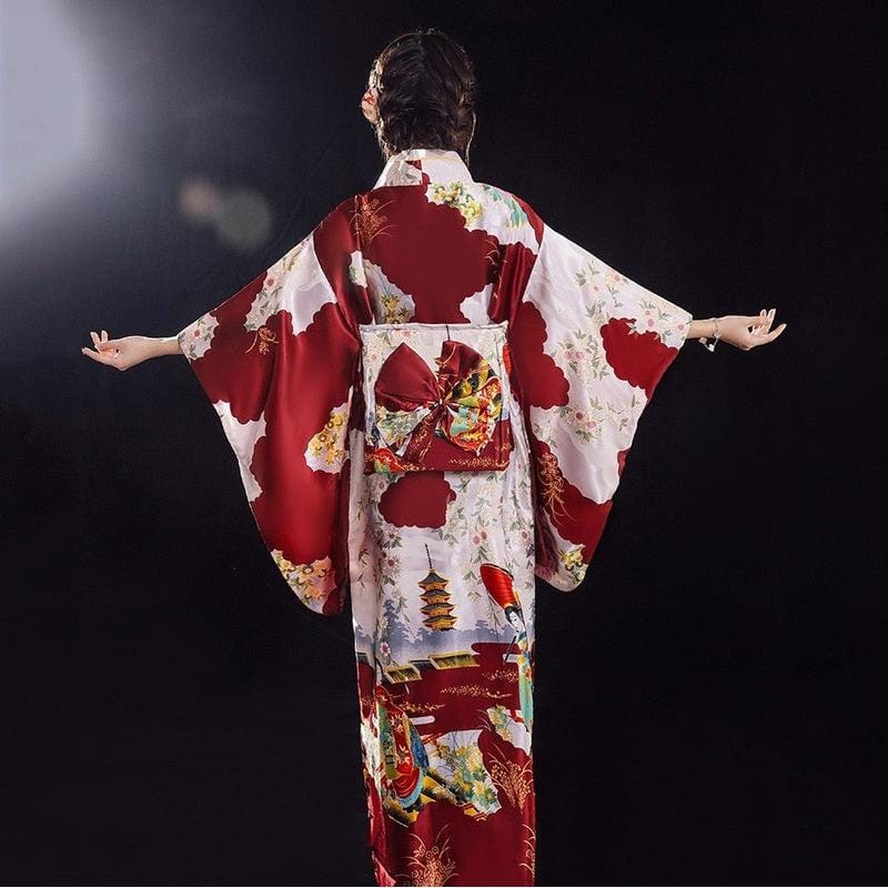 Kimono Rouge Japonais Traditionnel