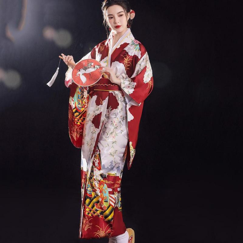 Kimono Rouge Japonais Traditionnel