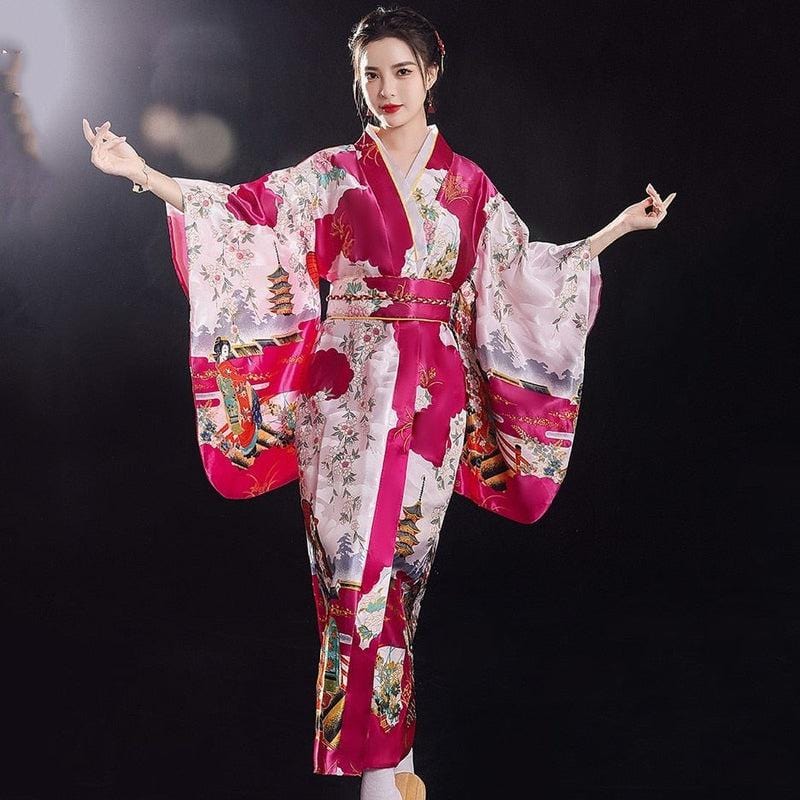 Japanese Silk Kimono Deep Purple