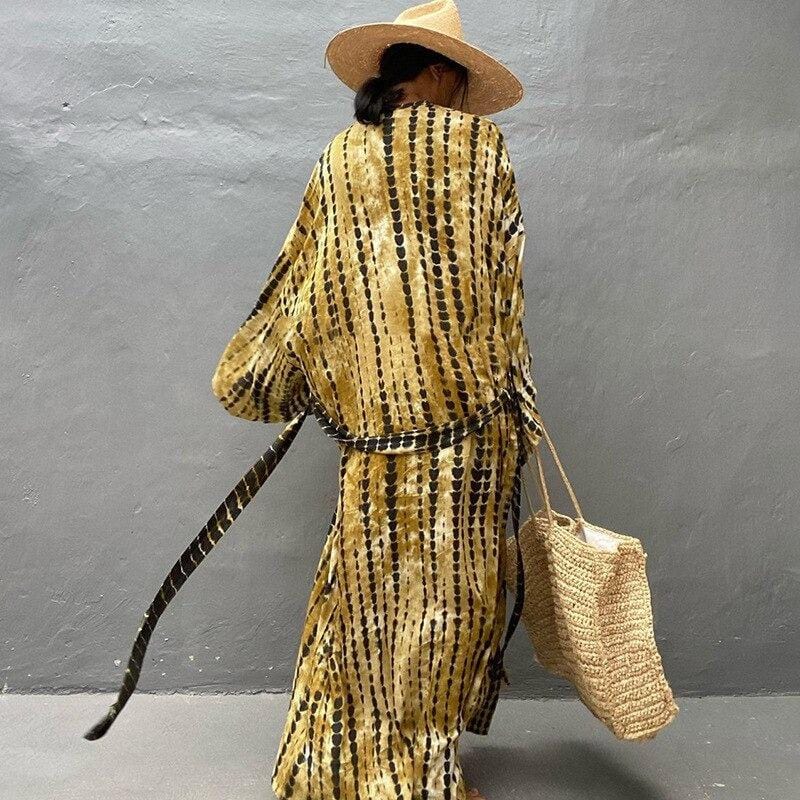 Kimono Jaune Femme - Collection Soleil Éclatant