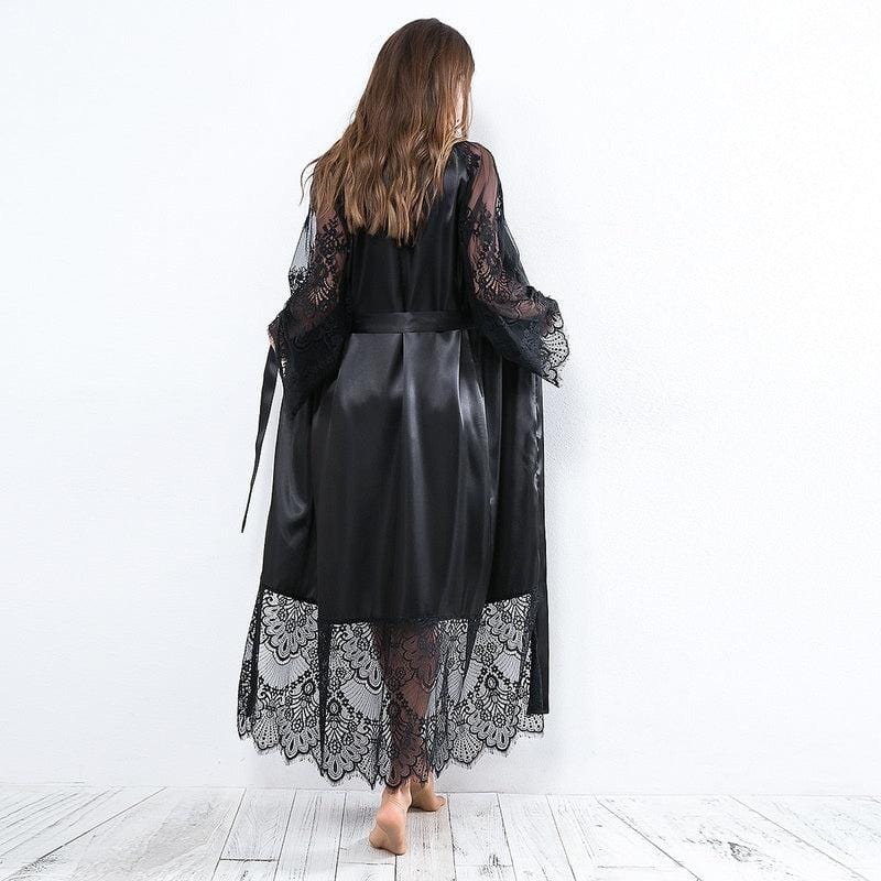 Women's Black Lace Kimono - Elegance &amp; Style Collection