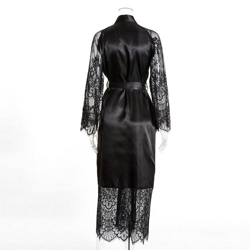 Women's Black Lace Kimono - Elegance &amp; Style Collection