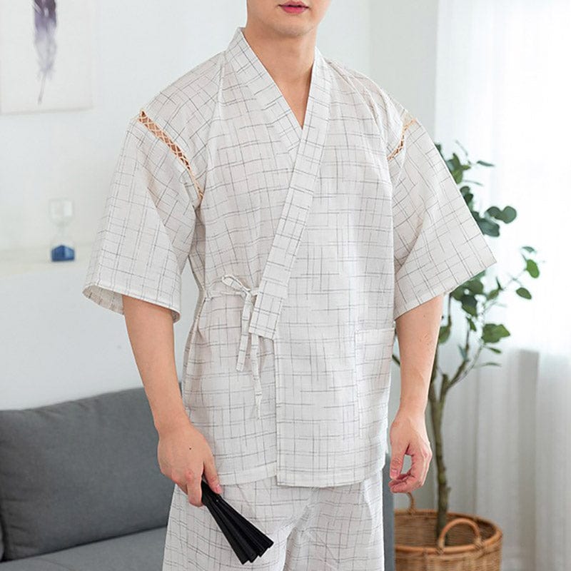 Kimono Nuit pour Homme Uni - Élégance Assurée