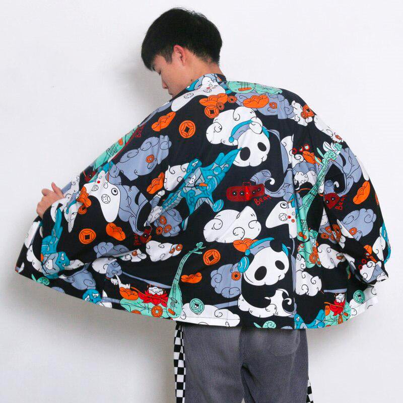 Panda Coloré Kimono