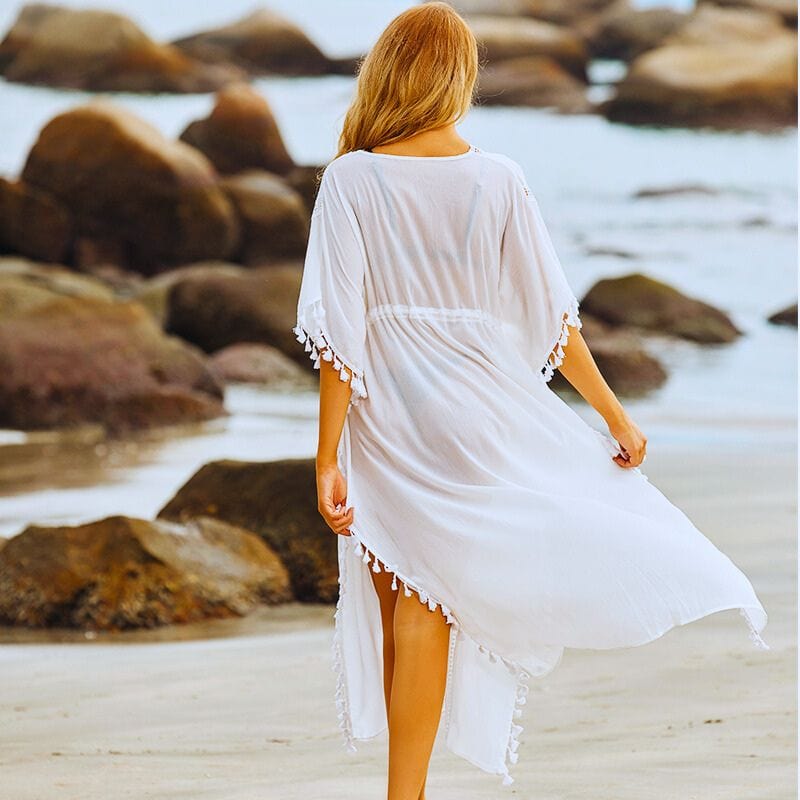 White Beach Kimono for Women