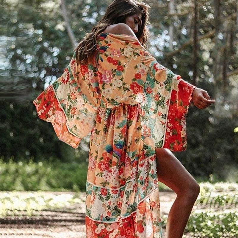 Women's Floral Beach Kimono - Summer Collection