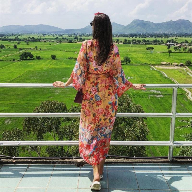 Women's Floral Beach Kimono - Summer Collection