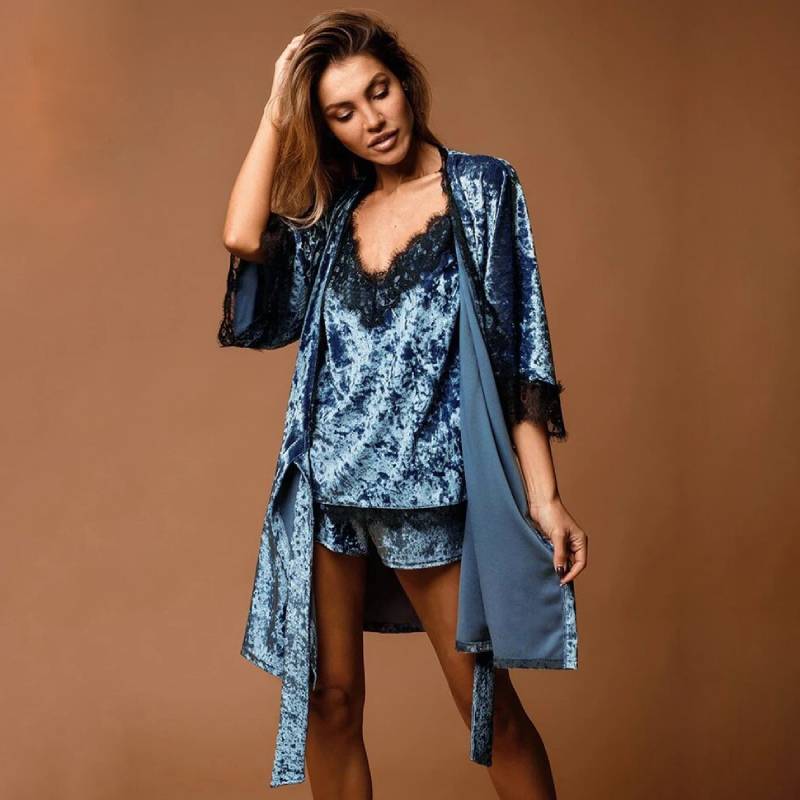 Luxury Fleece Lined Satin Kimono