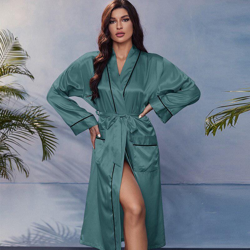 Kimono Satin Vert Émeraude