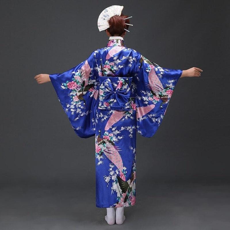 Traditional Japanese Blue Kimono for Women