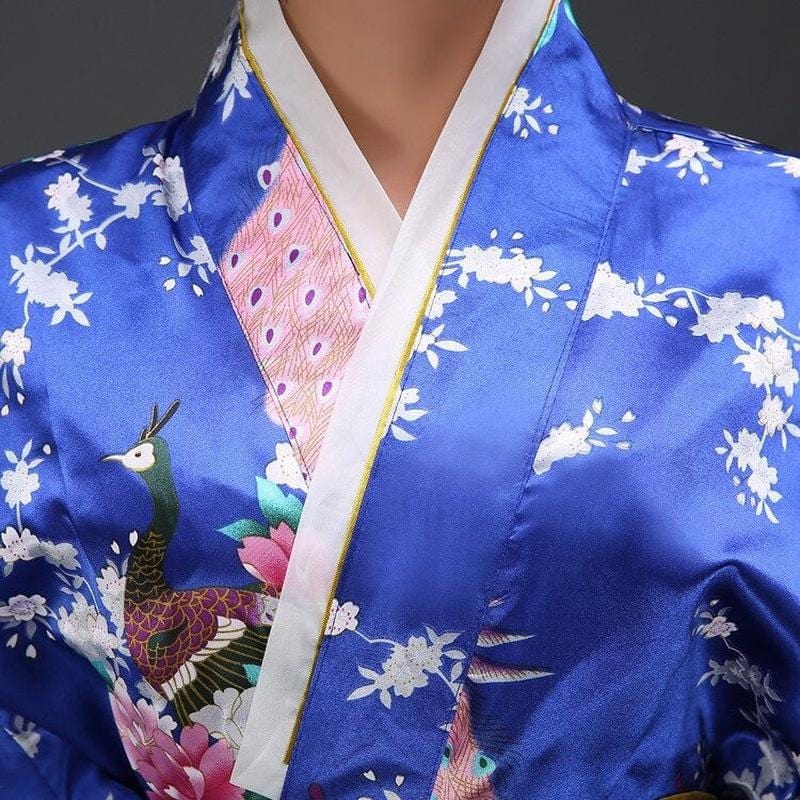 Traditional Japanese Blue Kimono for Women