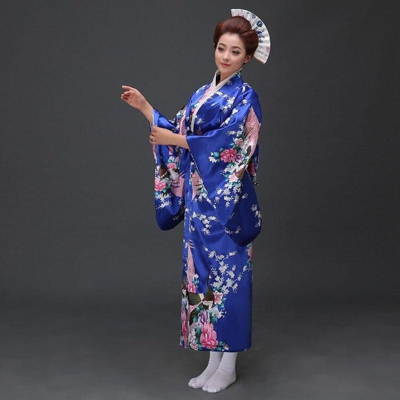 Traditional Japanese Blue Kimono for Women