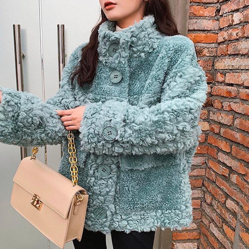 Manteau Femme Bleu Pastel tendance