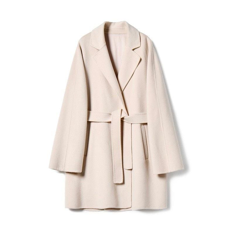 Beige Wool Coat for Women