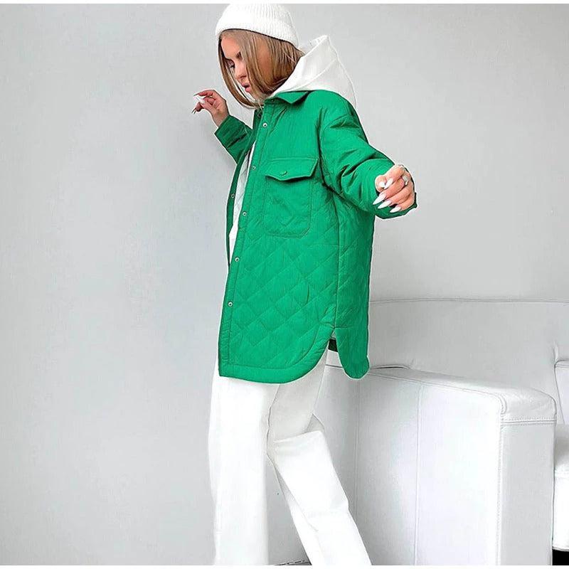 Manteau Femme Vert Court