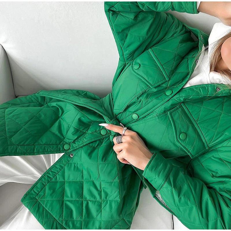 Manteau Femme Vert Court