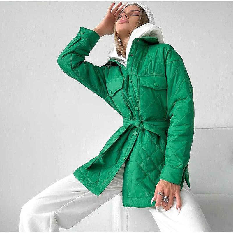 Manteau Femme Vert Court