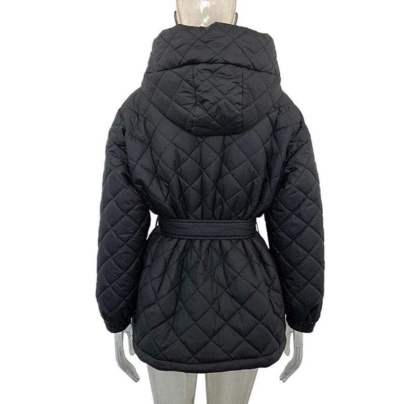 Manteau Noir à Capuche Femme - Collection Urbaine