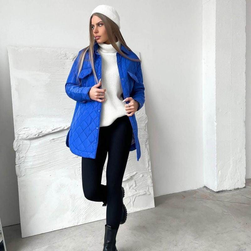 Manteau Femme Hiver en Bleu Marine Profond